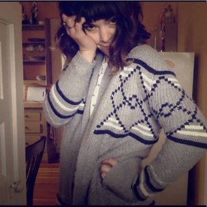 Grey Geo Cardigan